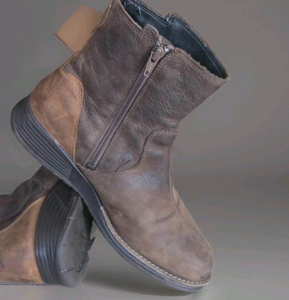 Merrell Clay Pro Boots Womens US 8 Brown Leather Side Zip Shoes